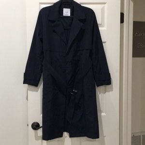 Mango Navy Soft Trench Coat